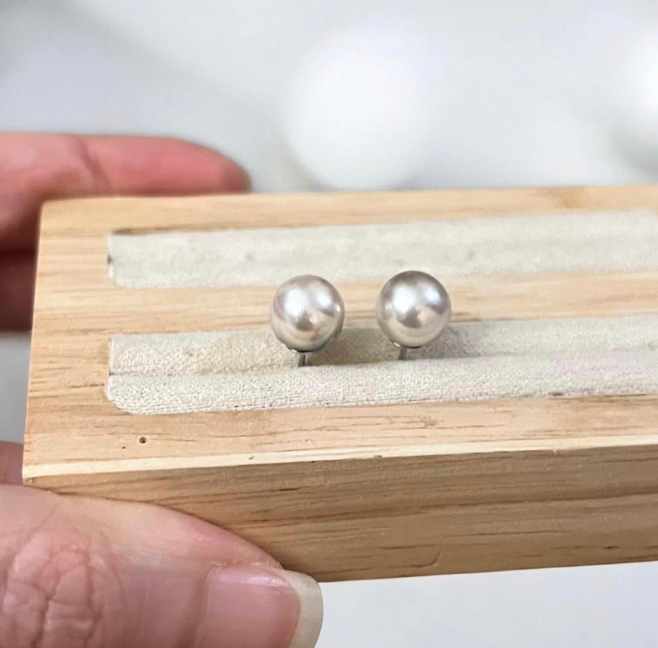 8mm Japanese Akoya Shintama Pearl Earrings