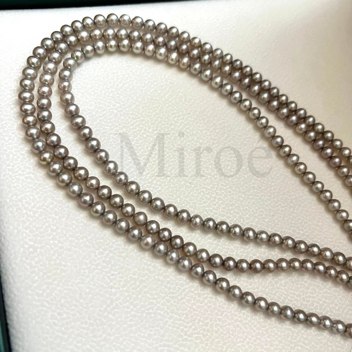 Rare Natural Japanese Akoya Fancy Colour Pearl Necklace 4–5mm
