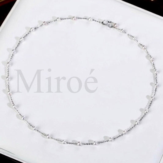 5–6mm Dense Station Pearl Necklace | S925 | Approx. 30 Pearls | 45cm