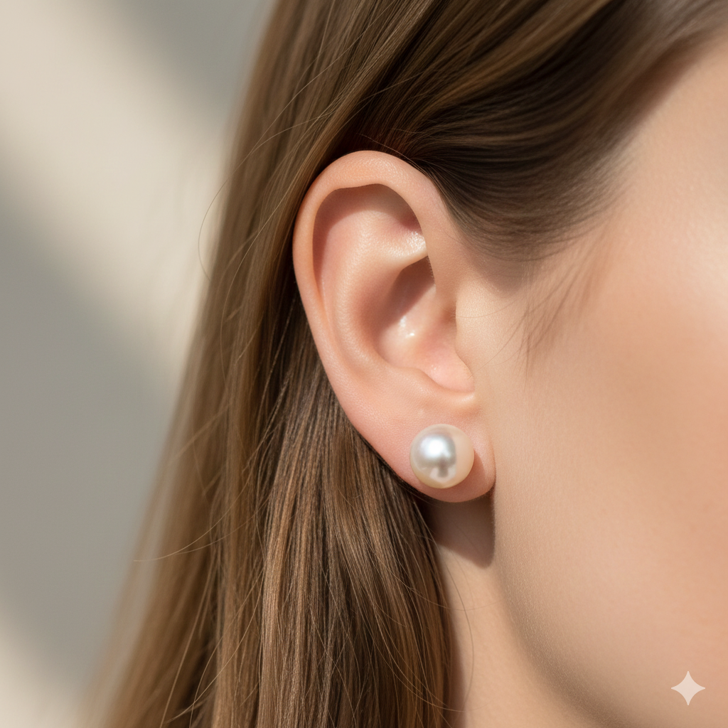 7.5mm Japanese Akoya Shintama Pearl Earrings | Studio Price