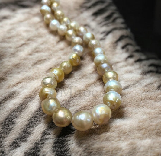 12mm Natural Freshwater Pearls (Gilt-toned) Necklace