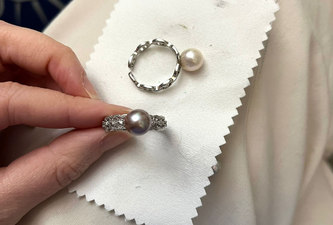 8-9mm 淡水幻彩珍珠戒指