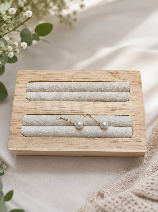Removable Pearl Charm|18K Gold Hook Earrings