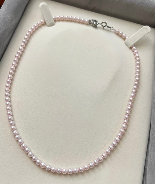 4mm Top-grade Freshwater BB Soft Pink Pearl Necklace