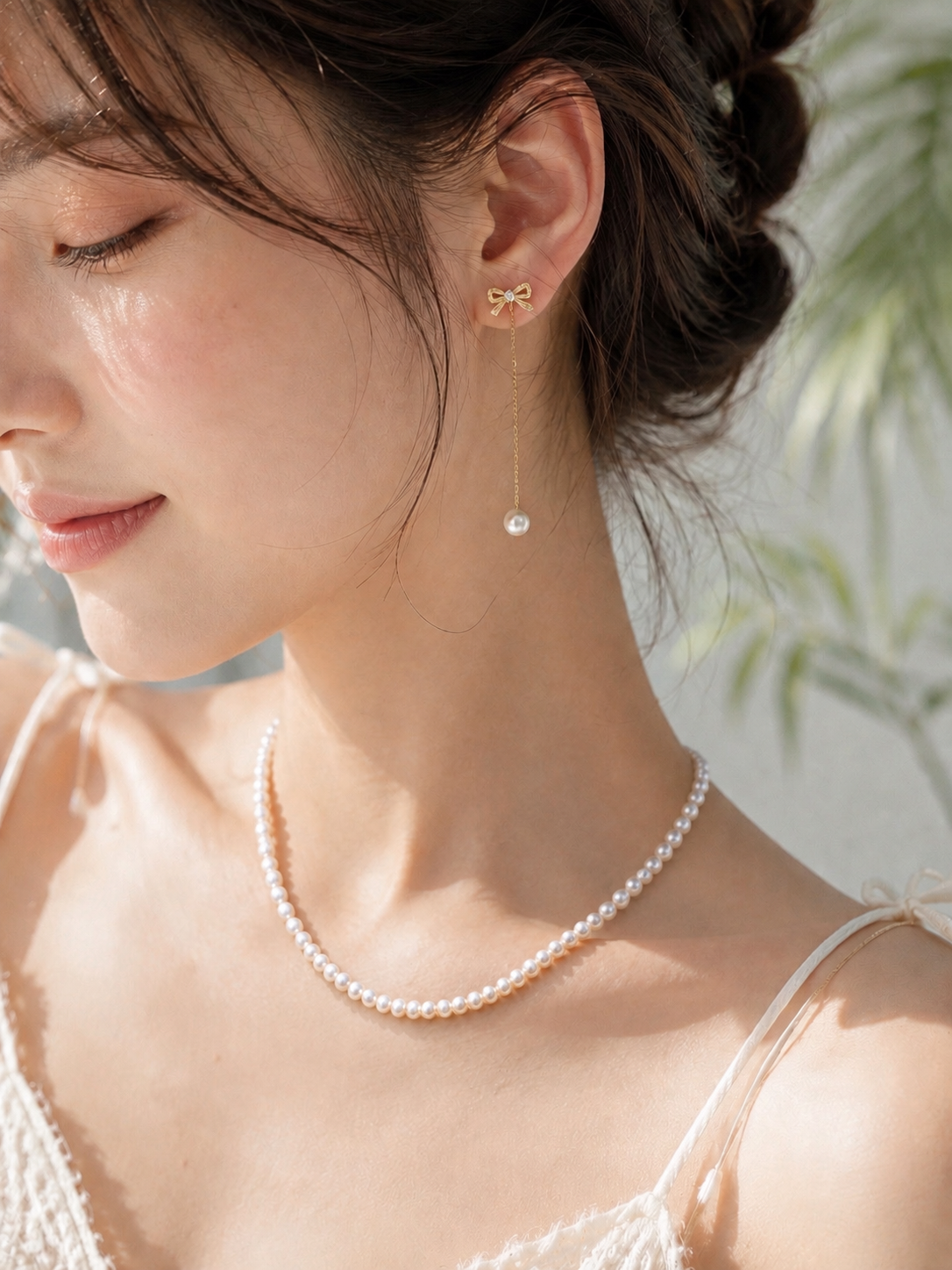 Removable Pearl Charm|18K Gold Hook Earrings