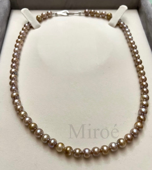6mm Rare Golden Overtone Freshwater Pearl Necklace