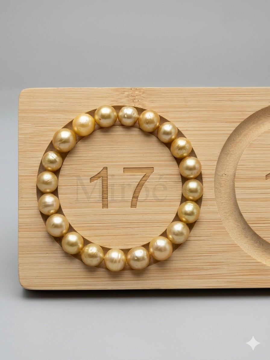 8-10mm South Sea Golden Baroque Pearl Bracelet
