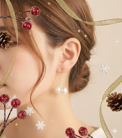 3-4mm 澳白珍珠配18K金耳綫 (專屬訂制系列)