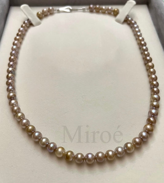 6mm Rare Golden Overtone Freshwater Pearl Necklace