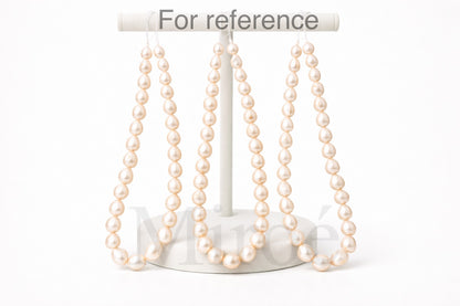 8-9mm Japanese Akoya Seawater Pearl Necklace - Teardrop Pearls (Made to order)