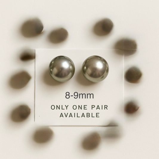 ✨ 8–9mm Ultra-Rare Platinum Grey Freshwater Pearls Earrings✨