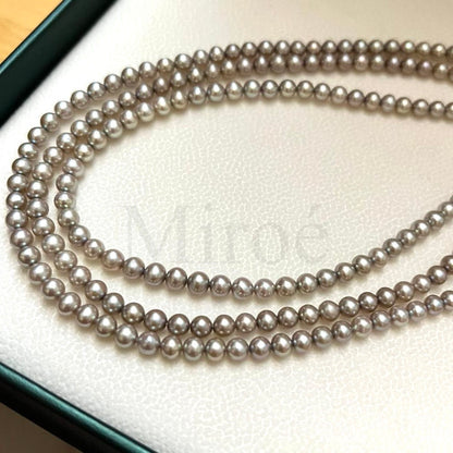 Rare Natural Japanese Akoya Fancy Colour Pearl Necklace 4–5mm