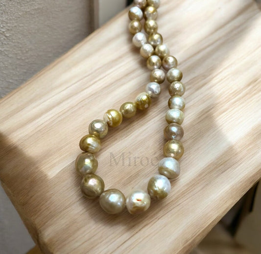 12mm Natural Freshwater Pearls (Gilt-toned) Necklace