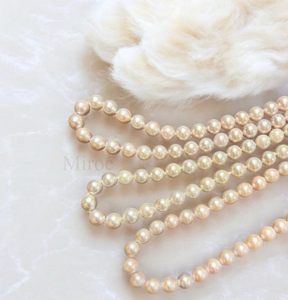 8-9mm Akoya 粉光珍珠頸鏈