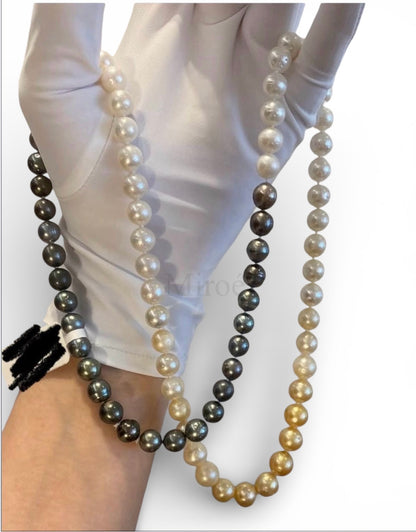 7.5-9mm Rare South Sea Pearl Long Necklace (with GRC Certified)
