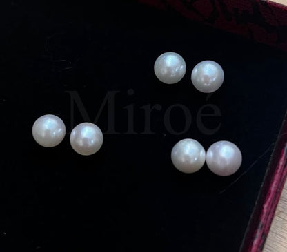 6mm Japanese Akoya Pearl Stud Earrings | White Lustre