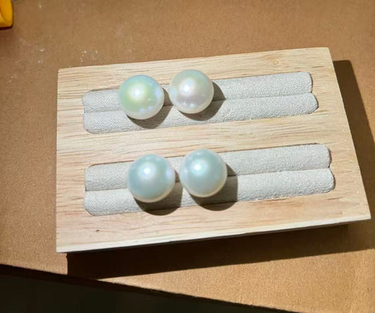 13.3mm Top-Grade Freshwater White Pearl Earrings (Sayo Pearl)