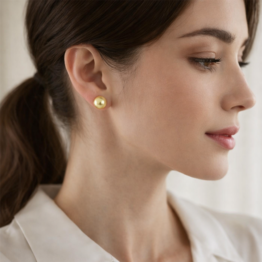 10mm Freshwater Golden Pearl Earrings