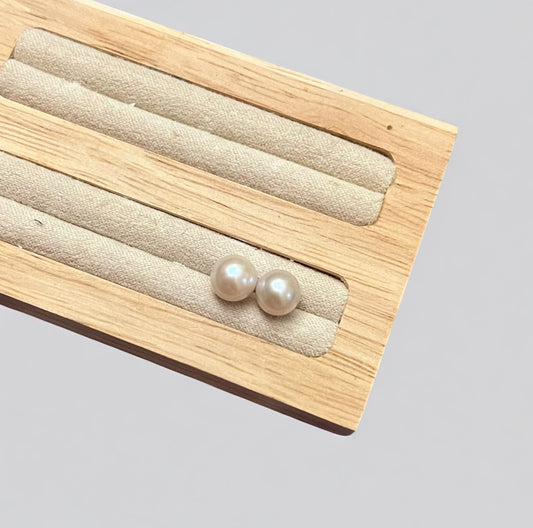 7.5mm Japanese Akoya Shintama Pearl Earrings | Studio Price