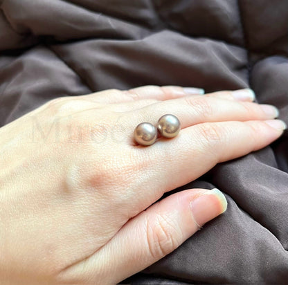 9-10mm & 10-11mm Metallic Green–Purple Pearls Earrings