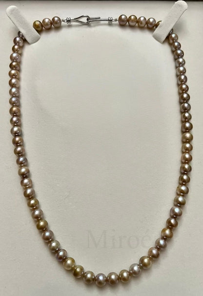 6mm Rare Golden Overtone Freshwater Pearl Necklace