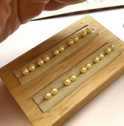 5mm Japanese Seawater “Feather Gold” Akoya Pearl Earrings