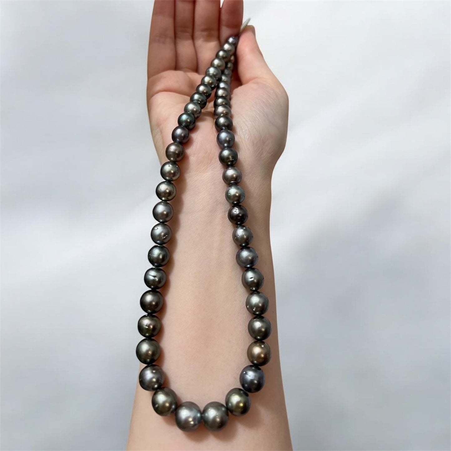 11-13mm Tahitian Multicolour Black Pearl Necklace