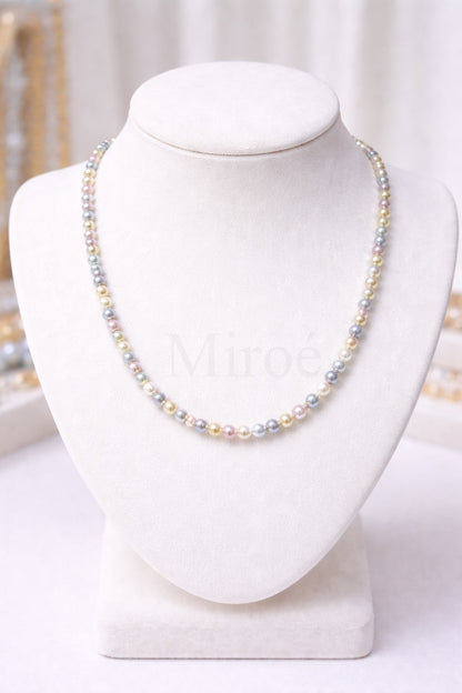 5mm 柔和系混色珍珠頸鏈