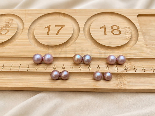 Natural Purple Baroque Freshwater Pearl Stud Earrings | Hong Kong Exclusive