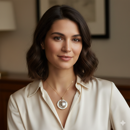 30mm Large Mabe Pearl Pendant | Classic Luster Edition