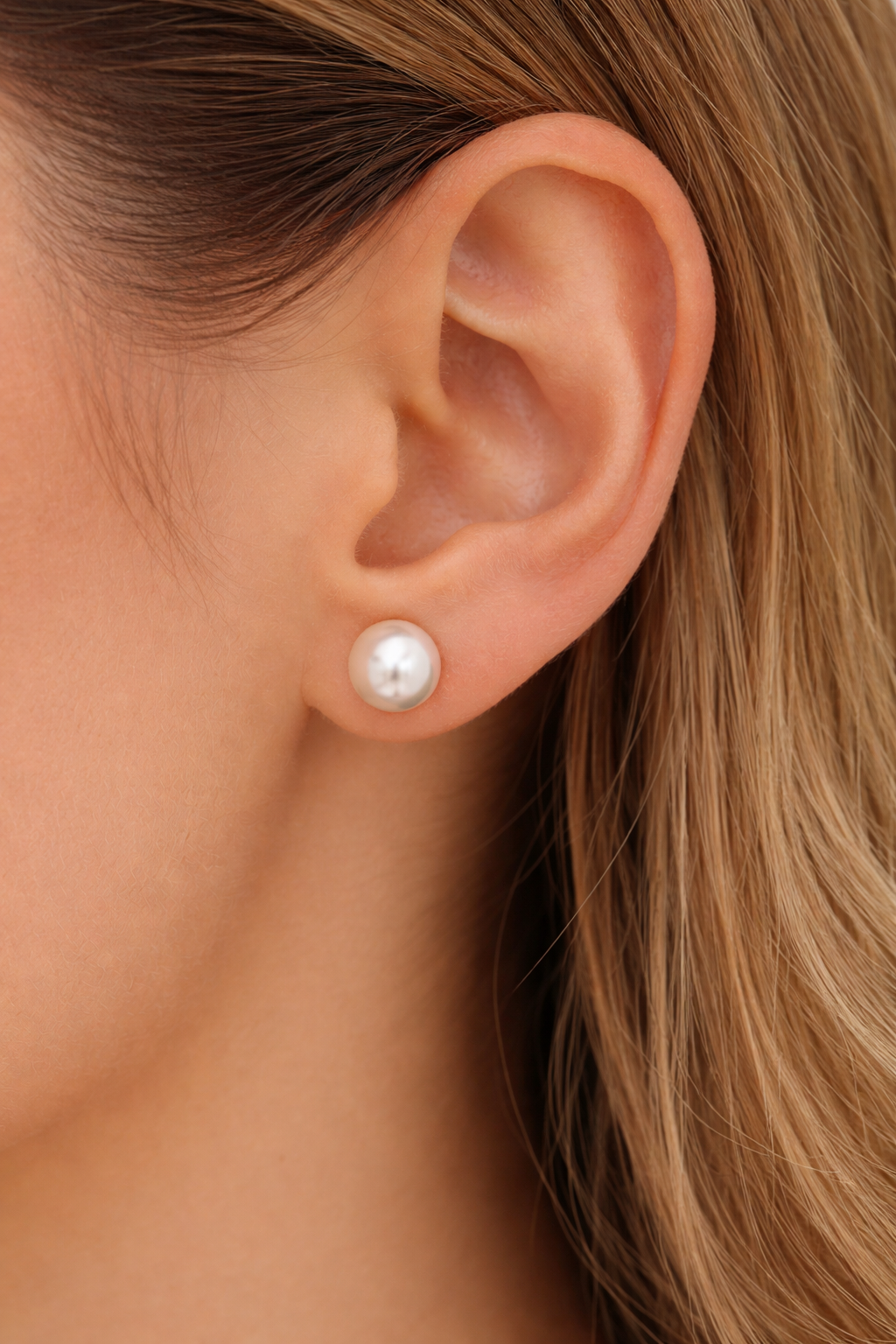 10mm 澳白珍珠耳環