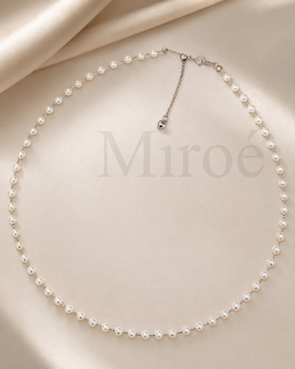 4–5mm Aurora Freshwater Pearl Starlight Necklace | Silver / Gold