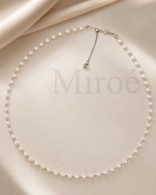 4–5mm Aurora Freshwater Pearl Starlight Necklace | Silver / Gold