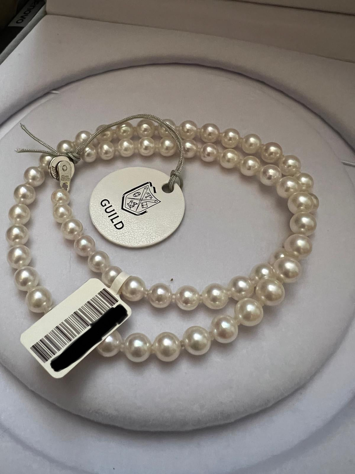 Japanese Saltwater Akoya Rose Pearl Necklace (with Guild Certificate)