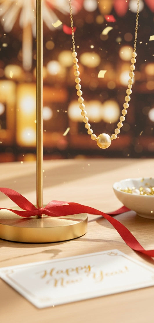 4–5mm Feather Gold Akoya × 11.5mm Golden Seawater Pearl Necklace (Made to you)