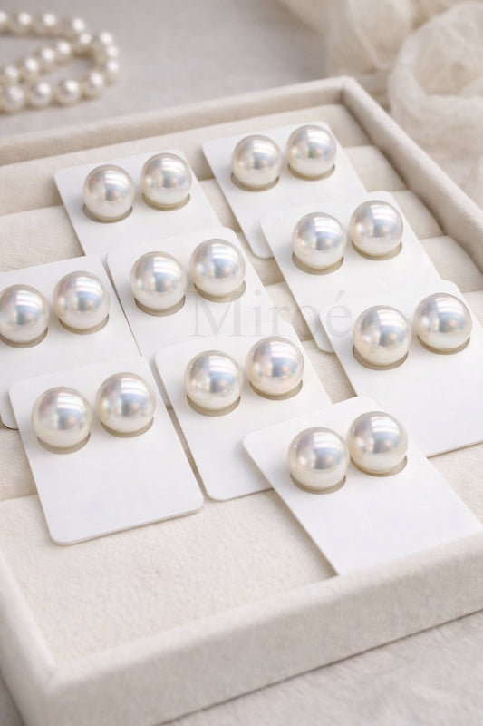 12-13mm / 13-14mm 頂級賽澳白珍珠耳環