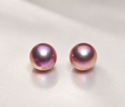 13.8mm Premium Iridescent Freshwater Pearl Stud Earrings | One Pair Only