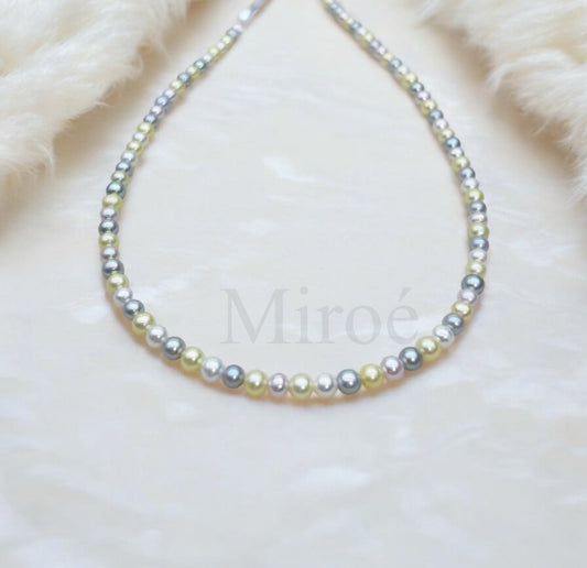 5mm 柔和系混色珍珠頸鏈