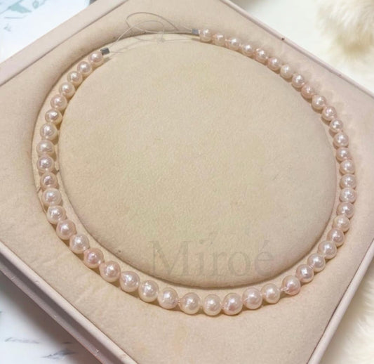 8-9mm Japanese Akoya Seawater Pearl Necklace - Teardrop Pearls (Made to order)