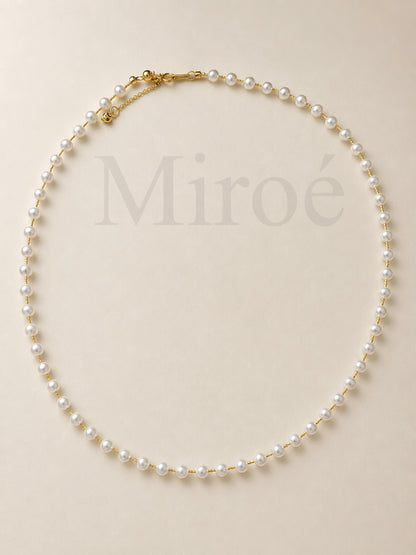 4–5mm Aurora Freshwater Pearl Starlight Necklace | Silver / Gold