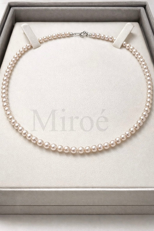 5mm 經典海水奶白色珍珠頸鏈