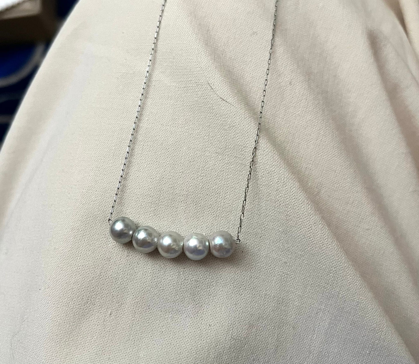 6-7mm Balance Bar Pearl Necklace