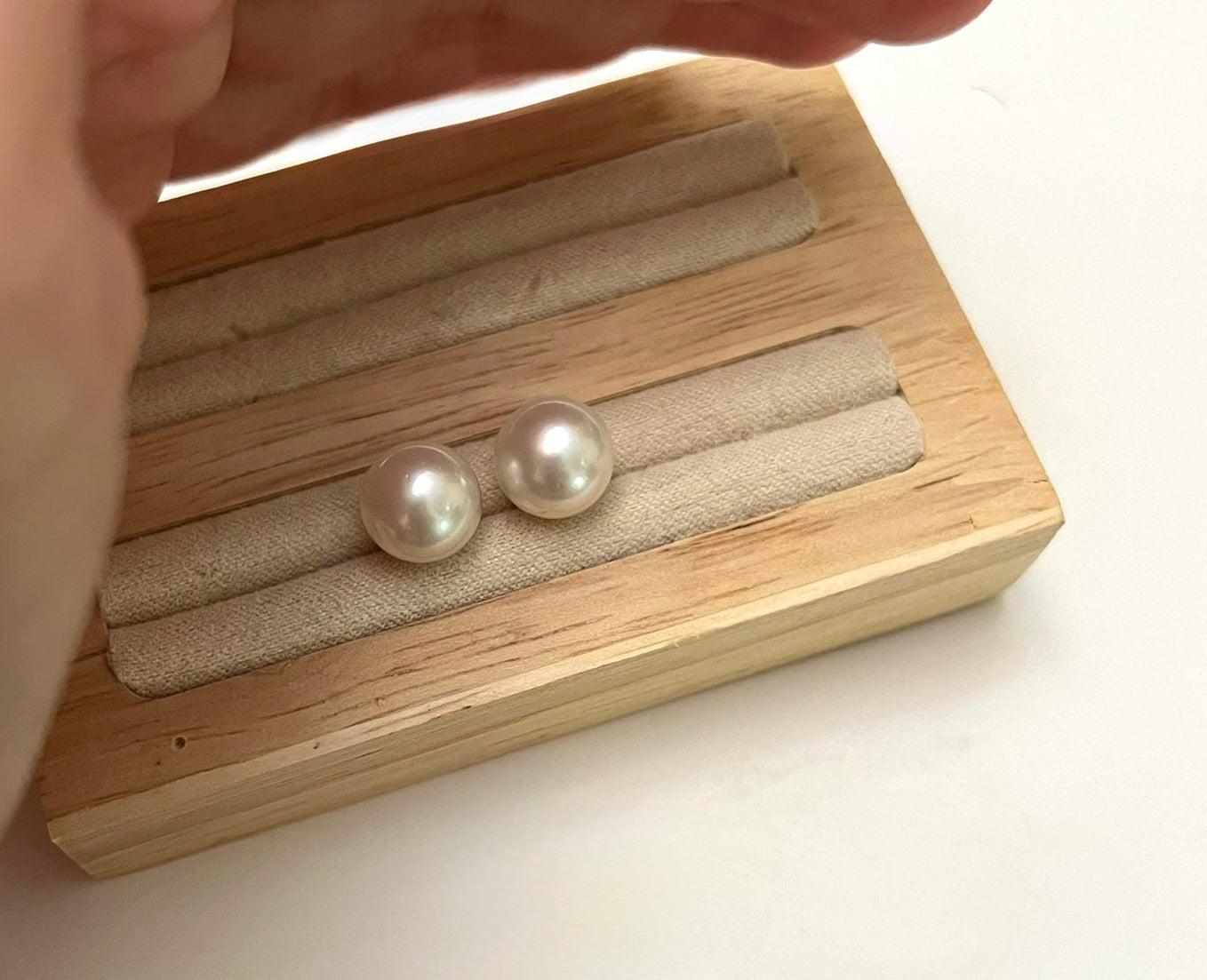 10mm 澳白珍珠耳環