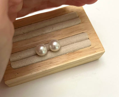 10mm 澳白珍珠耳環