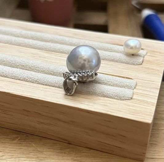 12mm Multi-Matte Iridescent Baroque Pearl Pendant with Zirconia