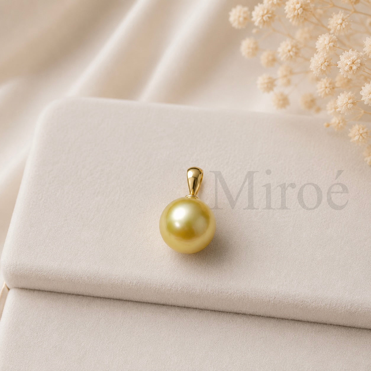 12mm Golden Pearl Pendant｜S925 Clasp