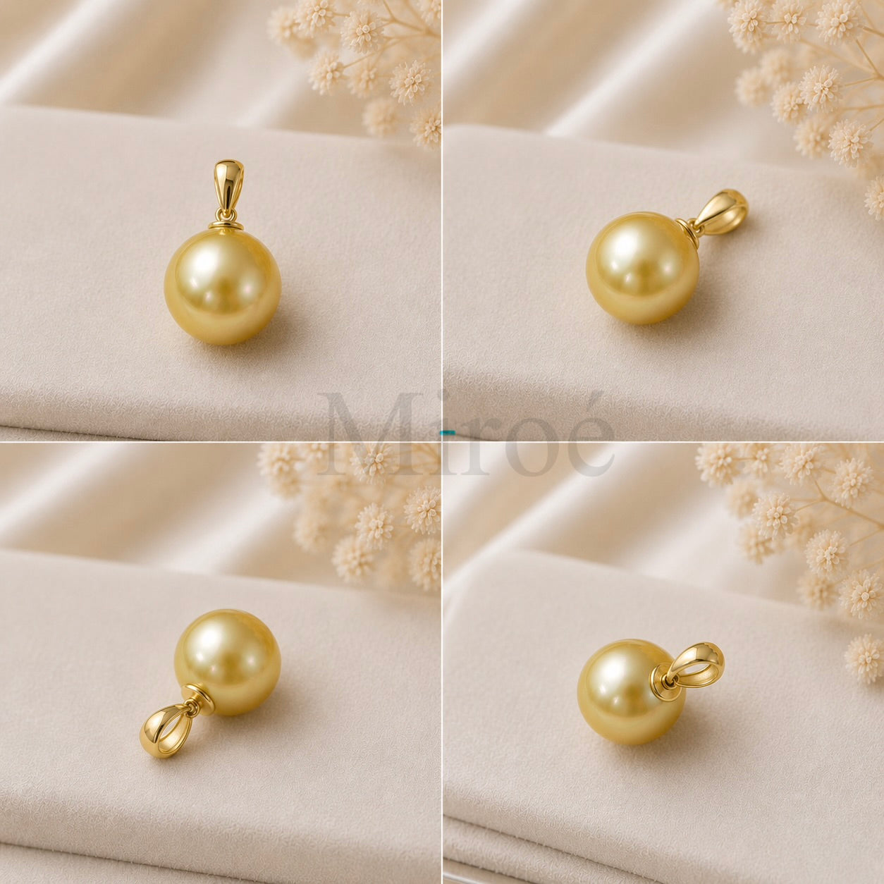 12mm Golden Pearl Pendant｜S925 Clasp