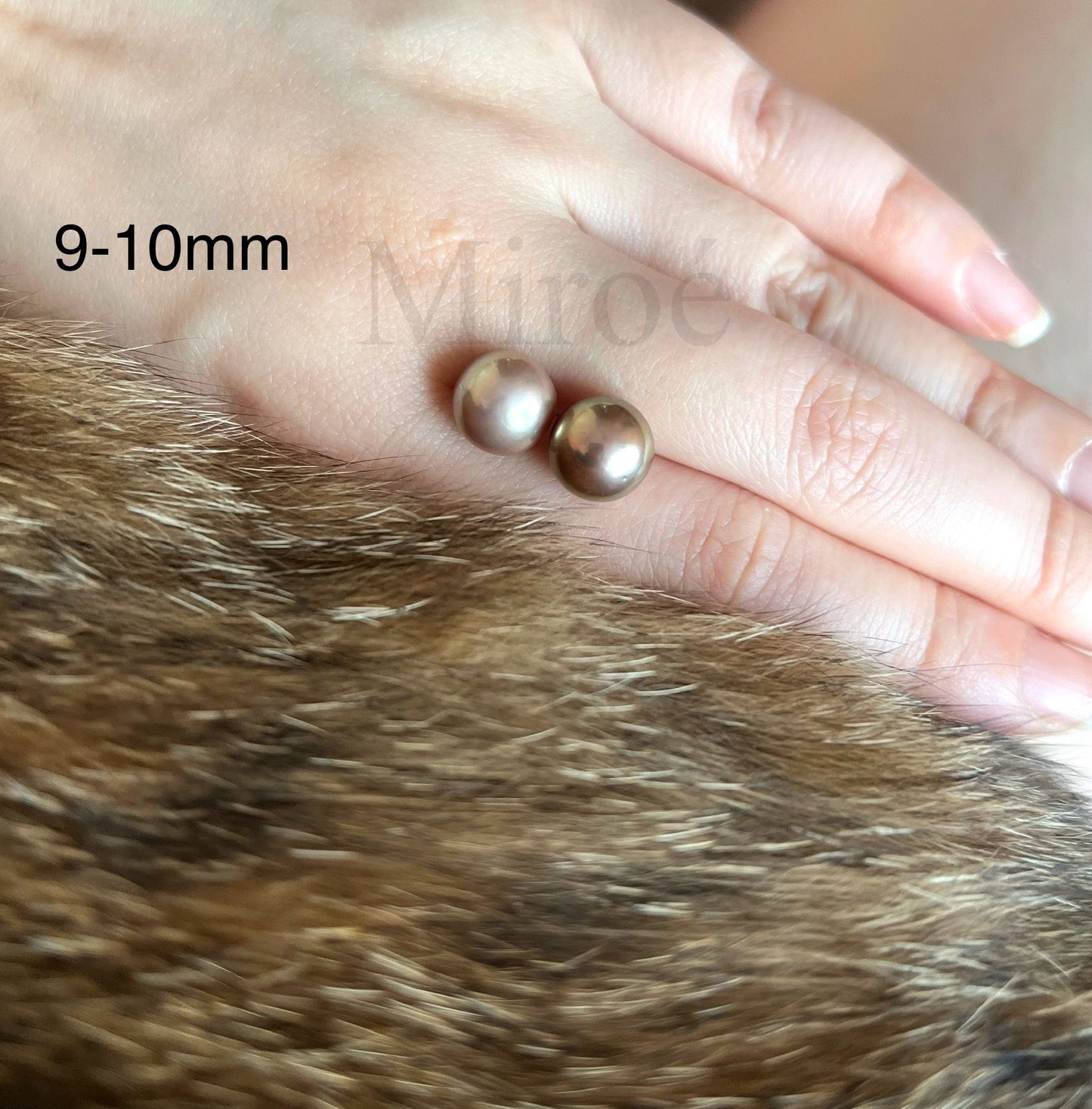 9-10mm & 10-11mm Metallic Green–Purple Pearls Earrings