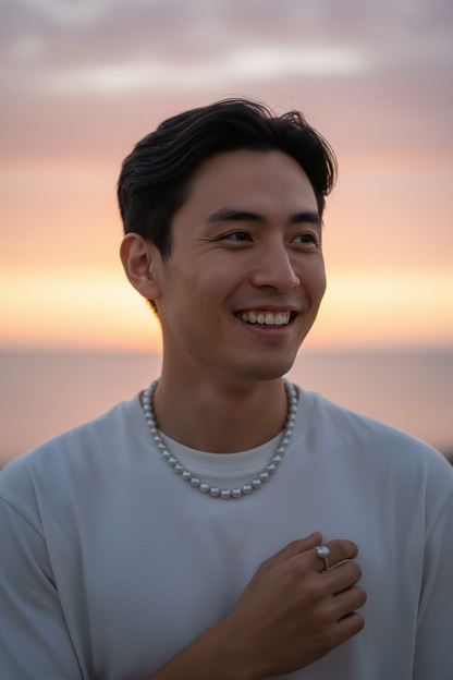 7–8mm 巴洛克真多麻珍珠頸鏈｜自由扣設計