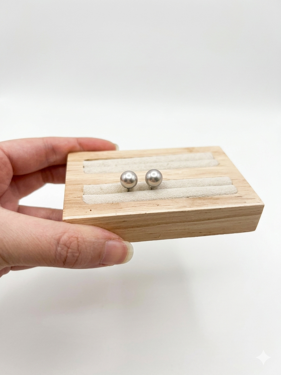 8mm Japanese Akoya Shintama Pearl Earrings
